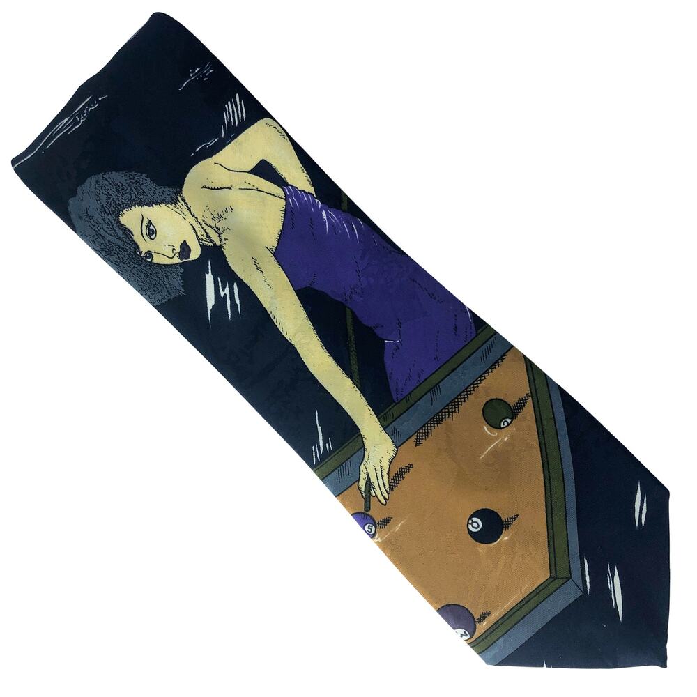 Woman Playing Billiards Tie - Picture 3 of 5